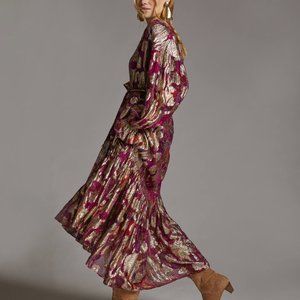 HTF Anthropologie Shimmer Midi Dress